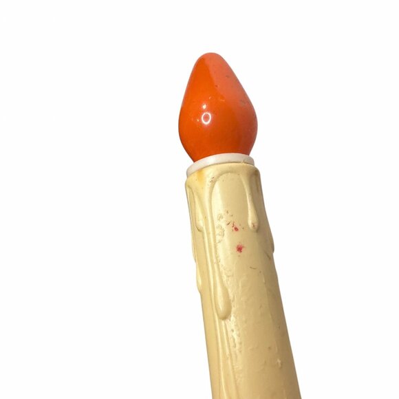 Vintage 1950s 5-Light Orange Plastic Christmas Candelabra Incandescent Holiday - Picture 14 of 16